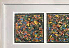 Sol Lewitt Continuous Forms and Color Offset Print, Framed, 1989