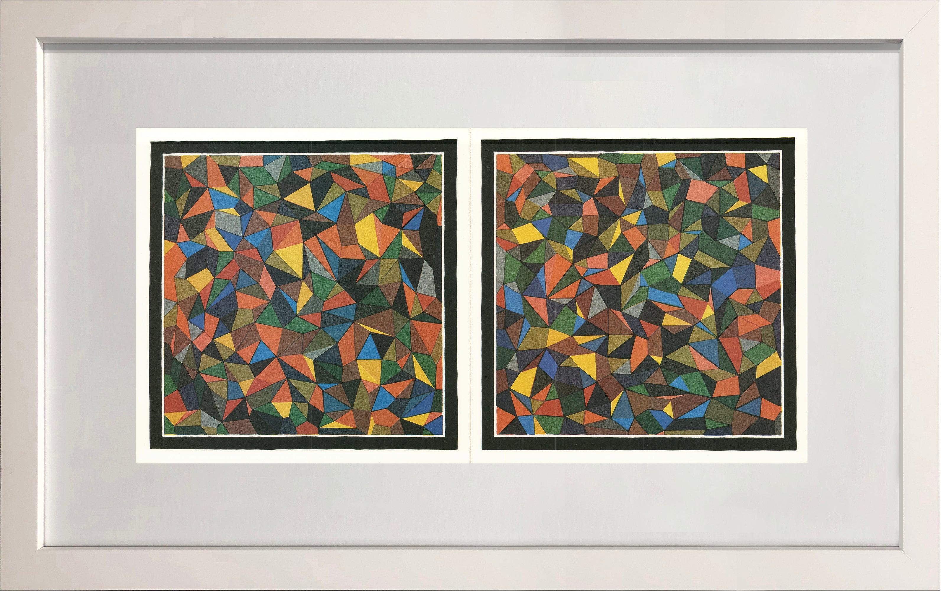 Sol Lewitt Continuous Forms and Color Offset Print, Framed, 1989