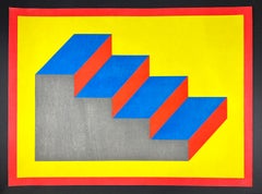 Sol LeWitt  – Form Derived from a Cubic Rectangle (Steps) – hand-signed woodcut