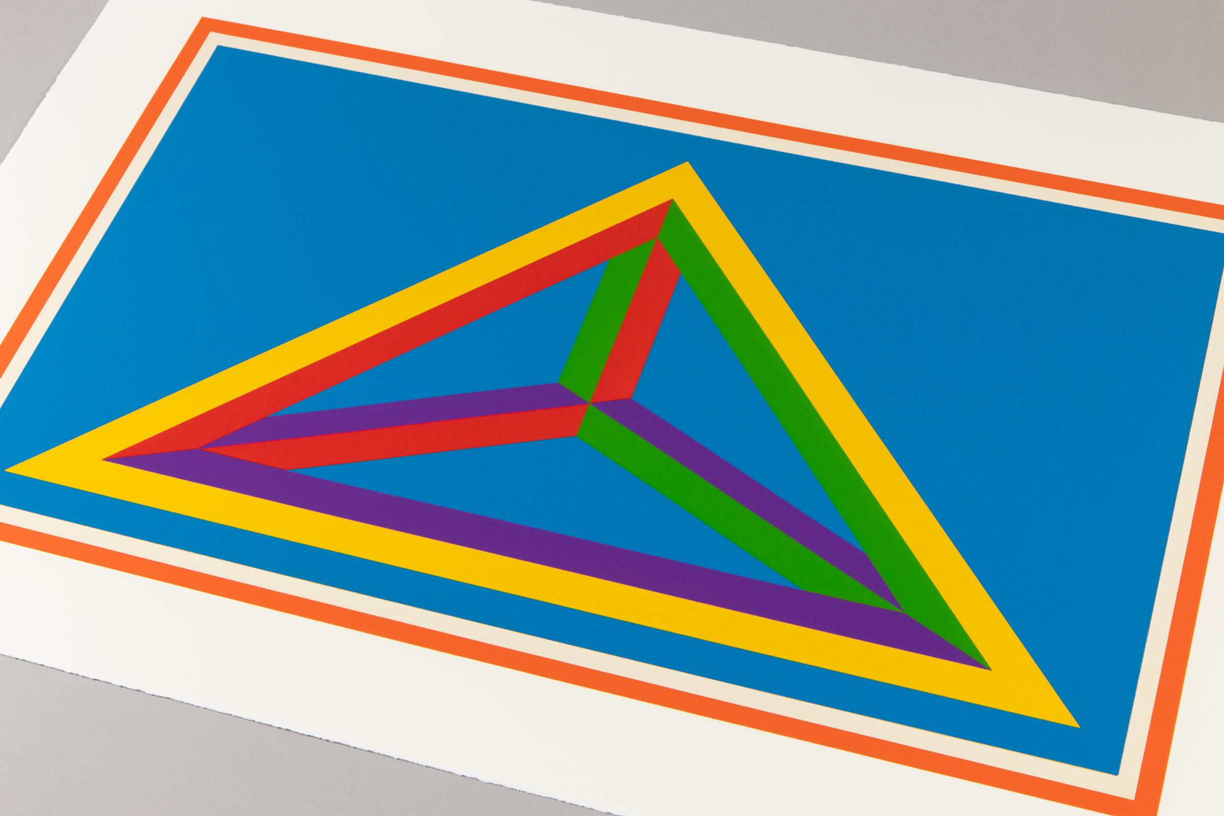 Sol LeWitt, Figure isometriche V - Stampa firmata, Linocut originale, Arte concettuale 1