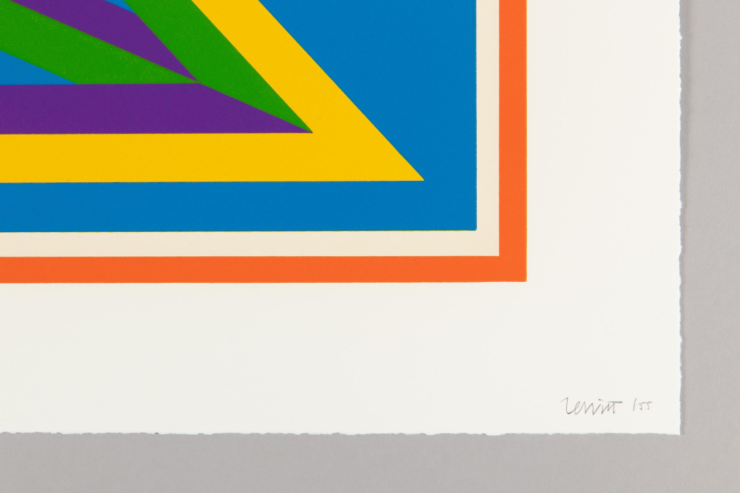 Sol LeWitt, Figure isometriche V - Stampa firmata, Linocut originale, Arte concettuale 2