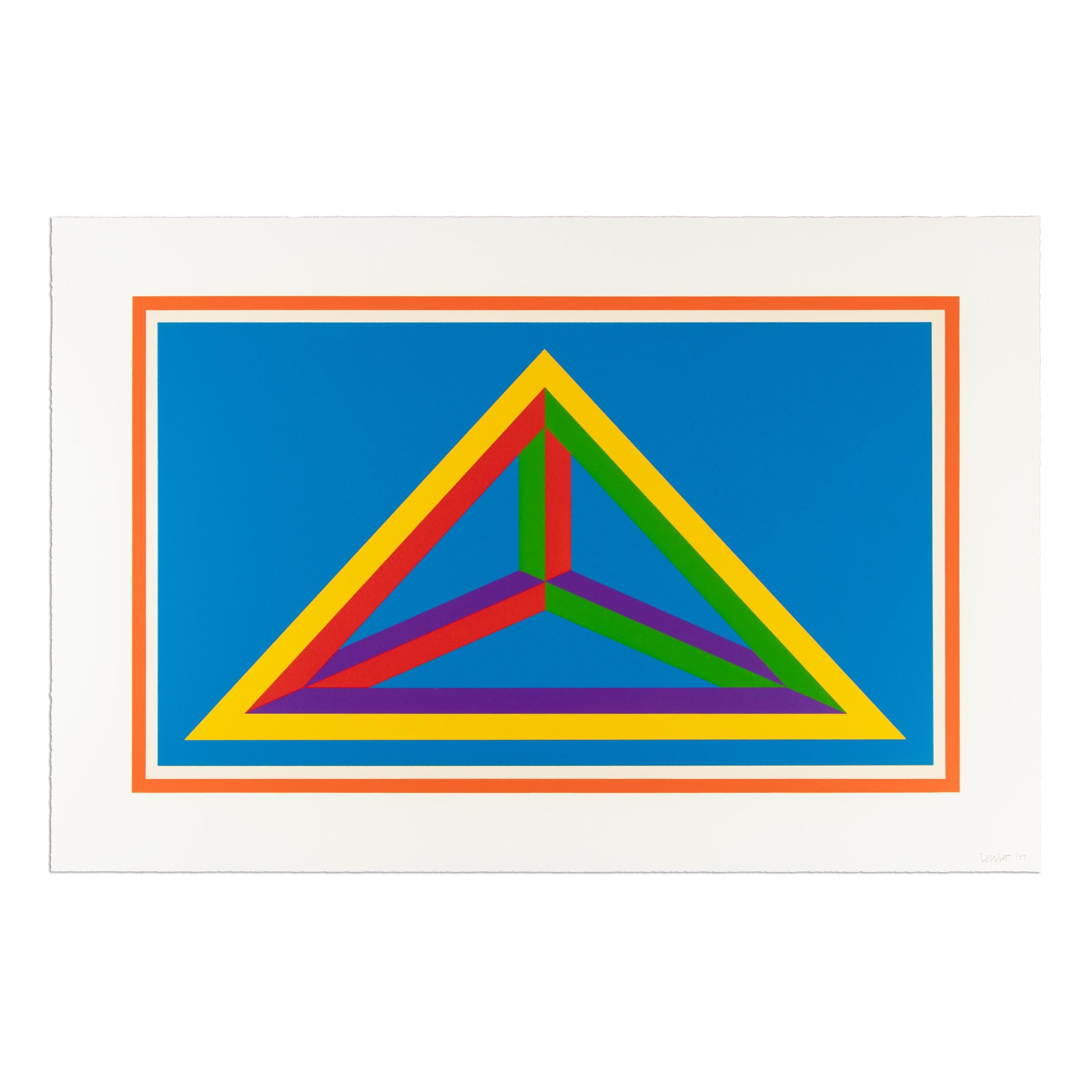 Sol LeWitt, Isometric Figures V - SIgned Print, Orignal Linocut, Conceptual Art