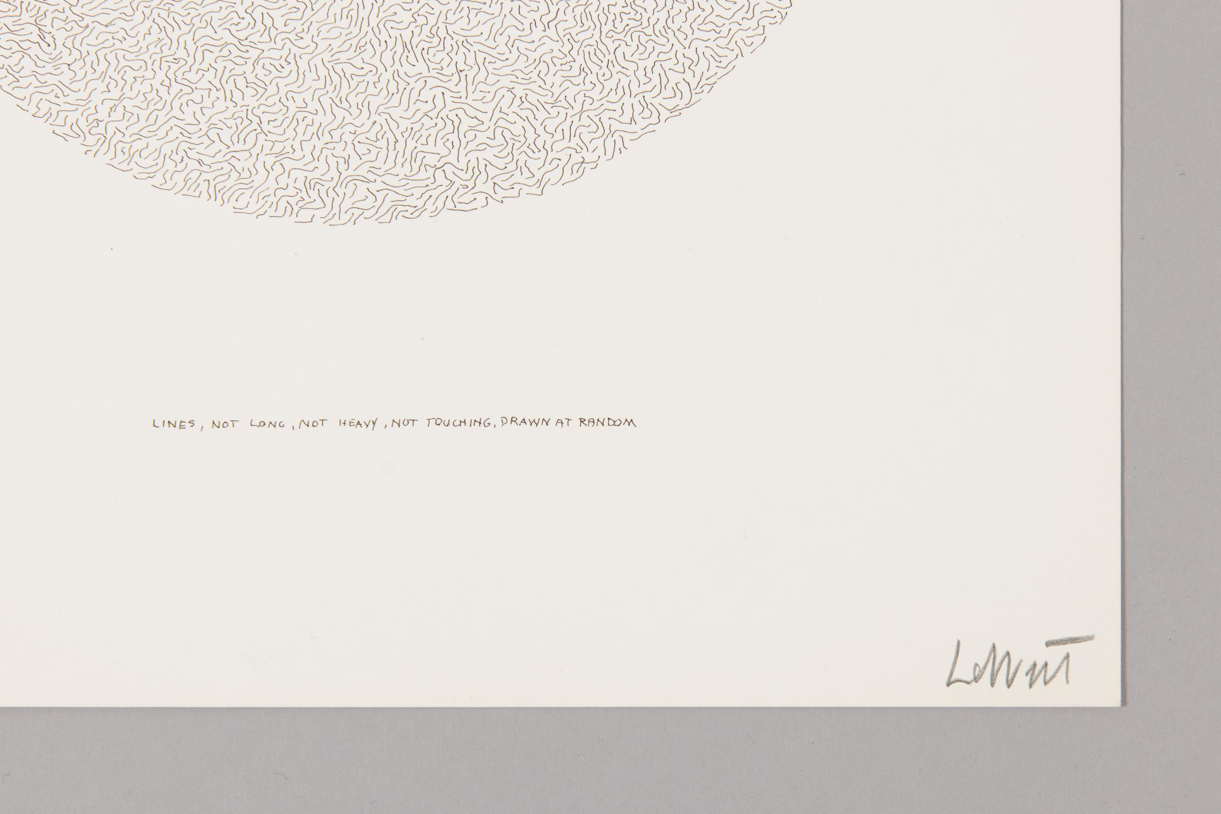 Sol LeWitt, Lines, Not Long, Not Heavy, Not Touching, Drawn at Random (Circle) For Sale 3