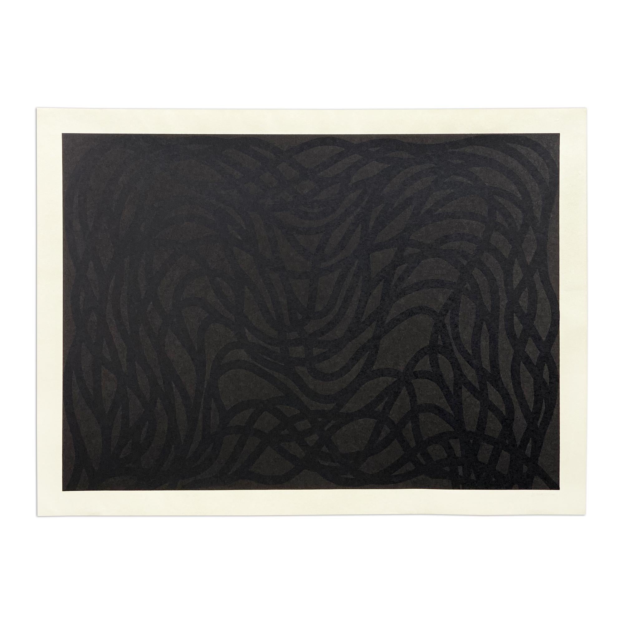 Sol LeWitt, Loopy Doopy (Black/Gray) - Woodcut, 2000, Abstract Art, Signed Print
