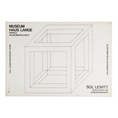 Vintage Sol LeWitt, Original Exhibition Poster, 1969, Museum Haus Lange, Abstract Art