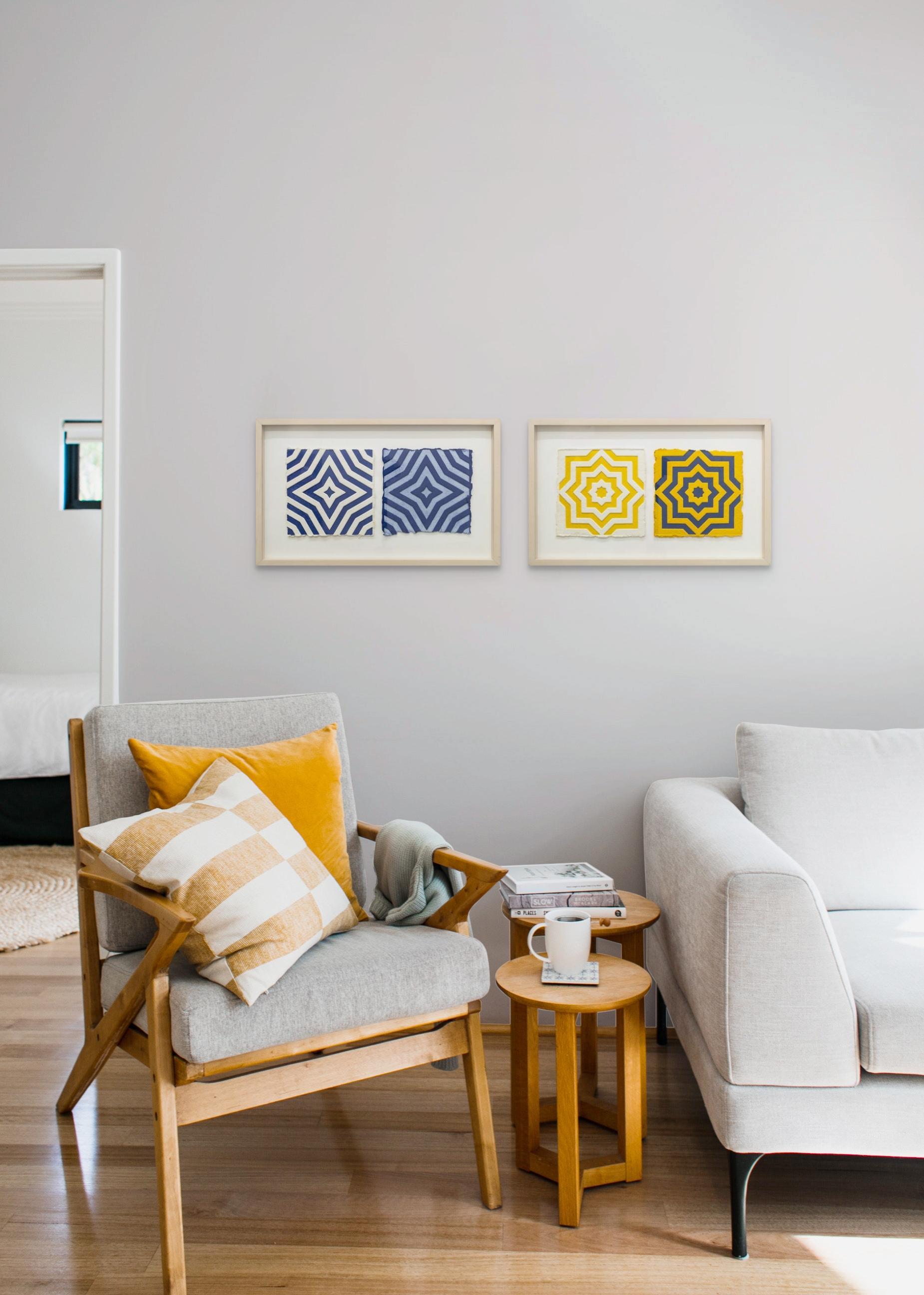 Stars - 8 Pointed - Beige Abstract Print by Sol LeWitt