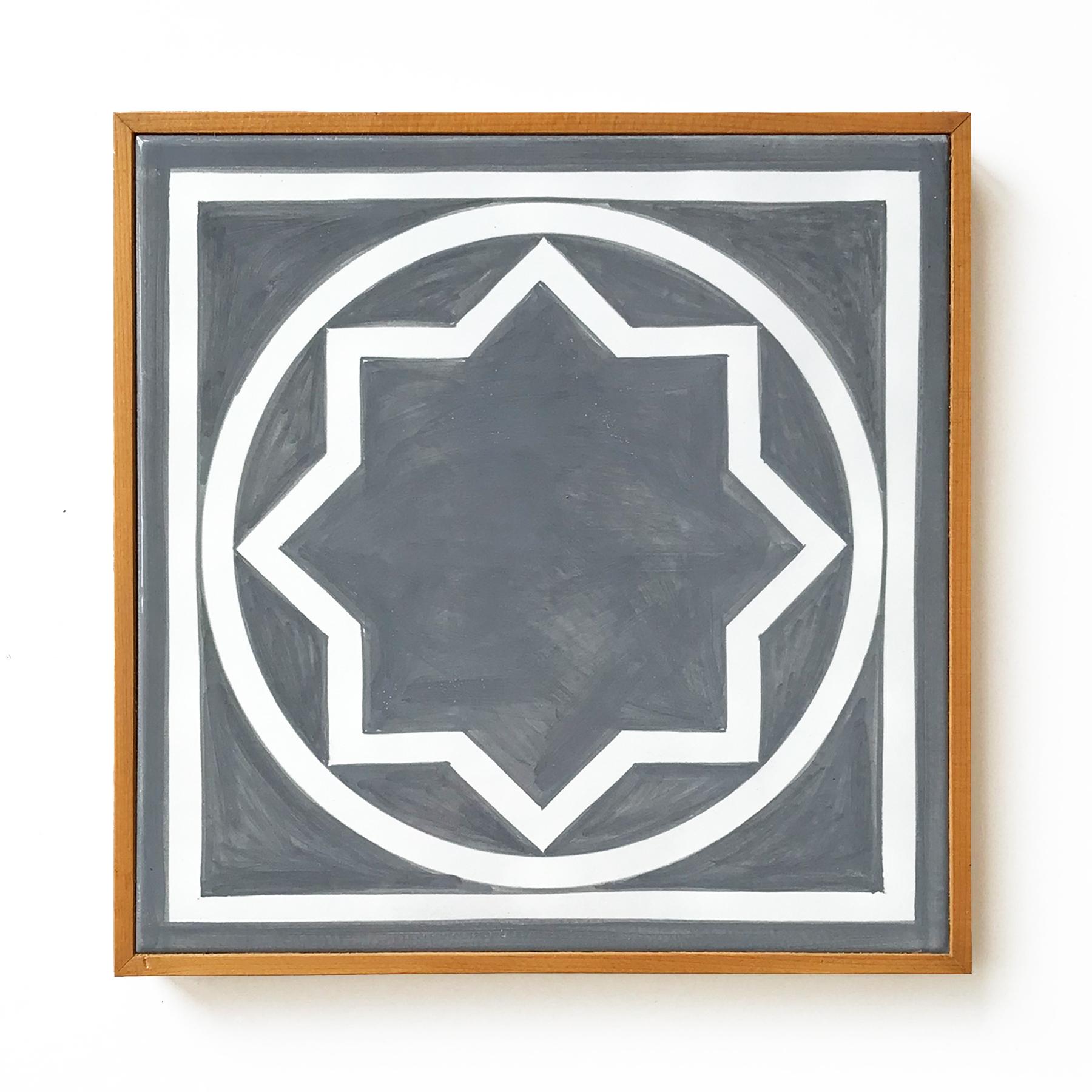 Sol LeWitt Abstract Print - Untitled, Ceramic Wall Tile (Grey), Geometric Abstraction, Minimalism