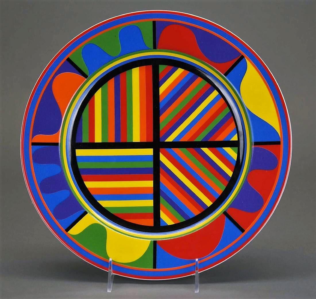 A limited edition porcelain plate Sol LeWitt created for exclusively the Bonnefanten Museum in 2006 measuring 11 3/4 in. (30cm), diameter, the artwork is signed by the artist within the glaze (verso), and numbered, from the edition of 500.

