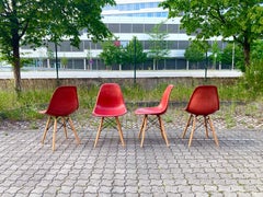 Sol & Luna Side Chairs in Ox Red Saddle Leather, Set of 4