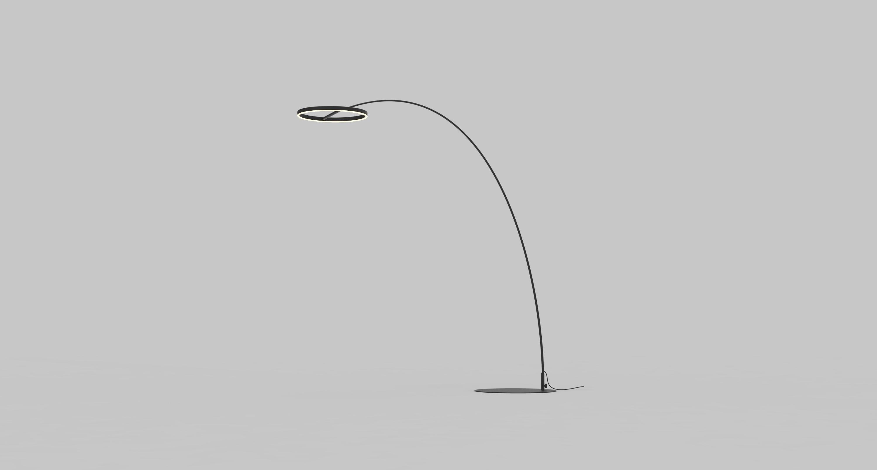SOL collection is low-key design with elaborate consideration, consists of pendant, table lamp, floor lamp and wall sconce. The SOL creates a halo like effect thru its adjustable ring shape lamp shade that highly adjustable. The SOL floor lamp is
