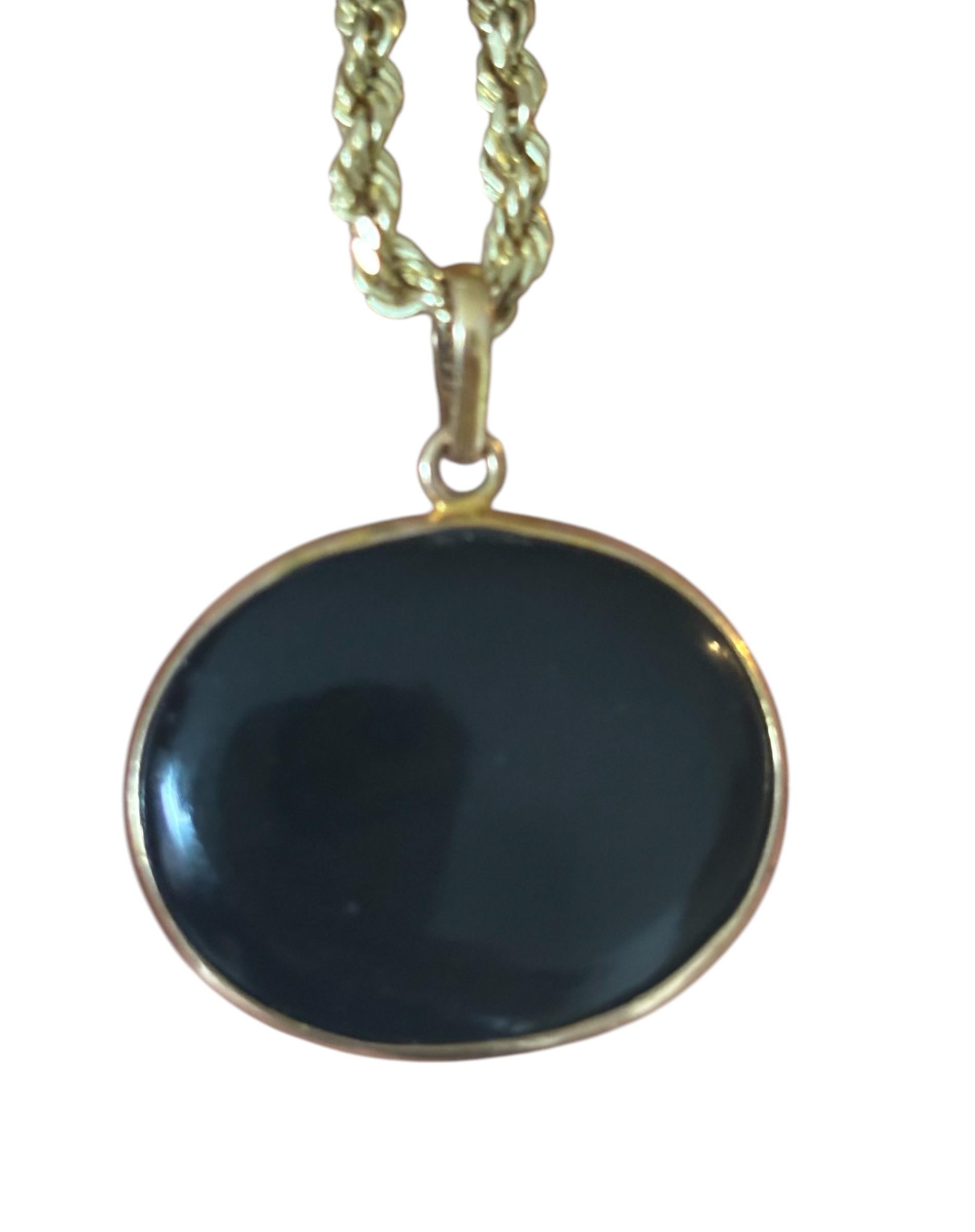 SOL PENDANT, Black Onyx, Rubies, Diamonds & 14k Gold For Sale 7