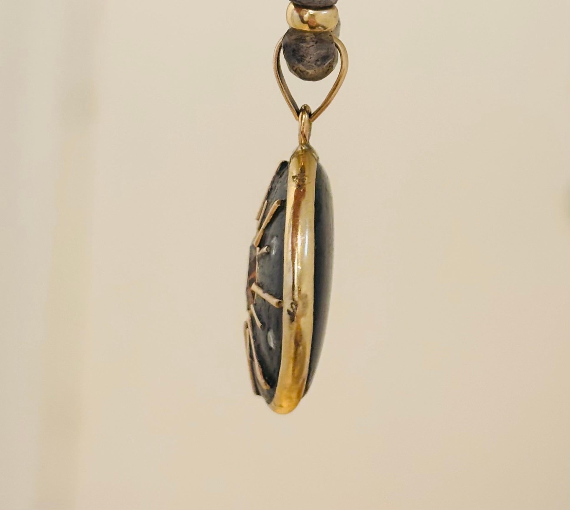Pendentif en or 14 carats, labradorite, tourmaline, diamants en vente 4