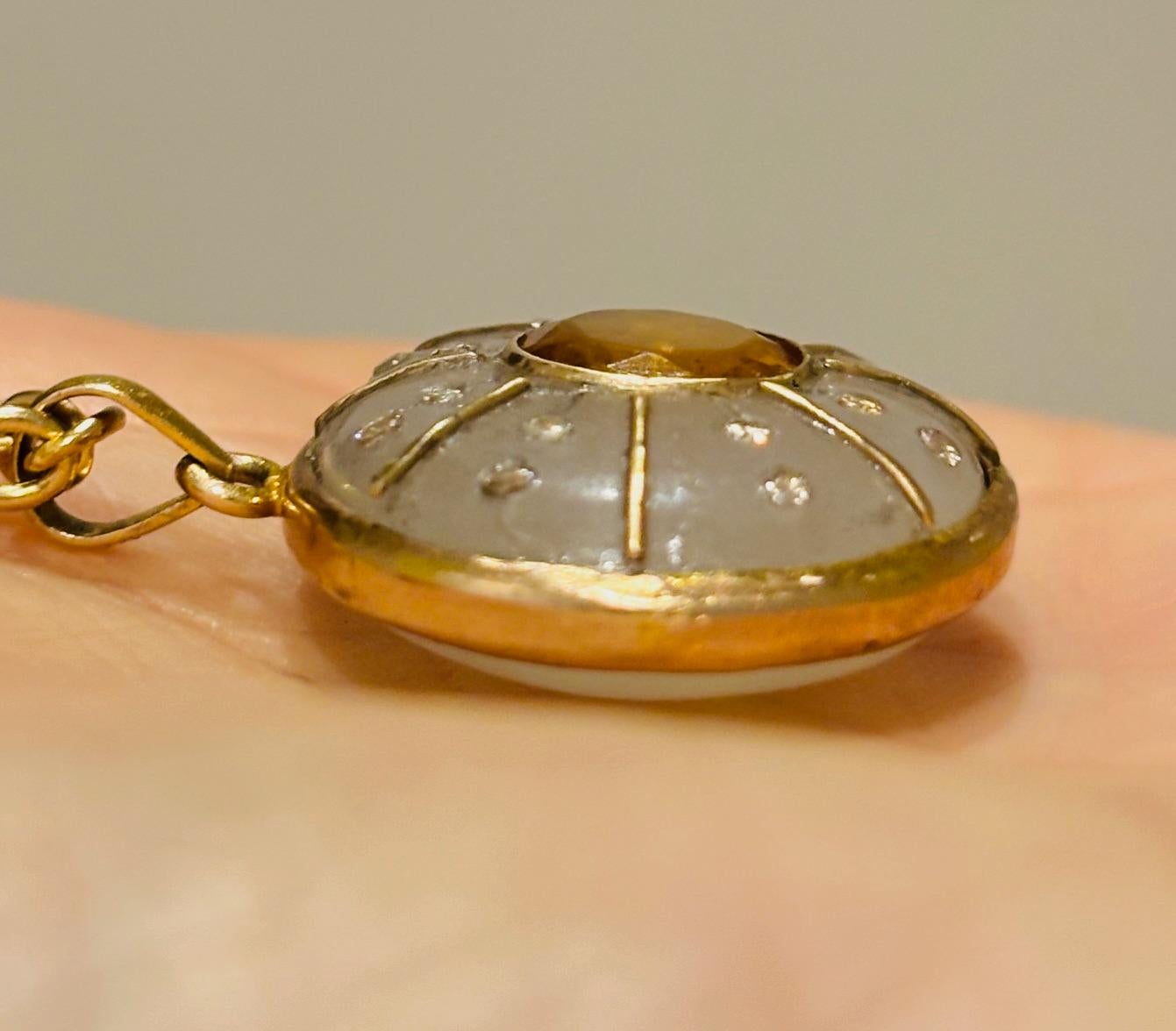 SOL PENDANT, Mondstein, Citrin, Diamanten, 14k Gold im Angebot 6