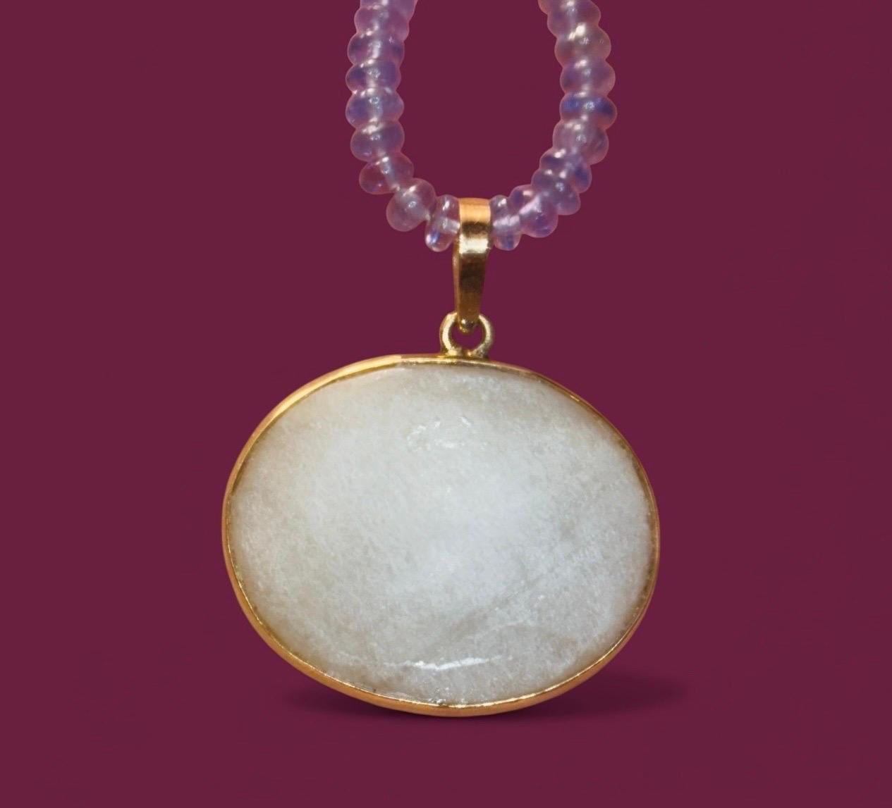 Ciondolo SOL, pietra di luna, tanzanite e oro 14k in vendita 4