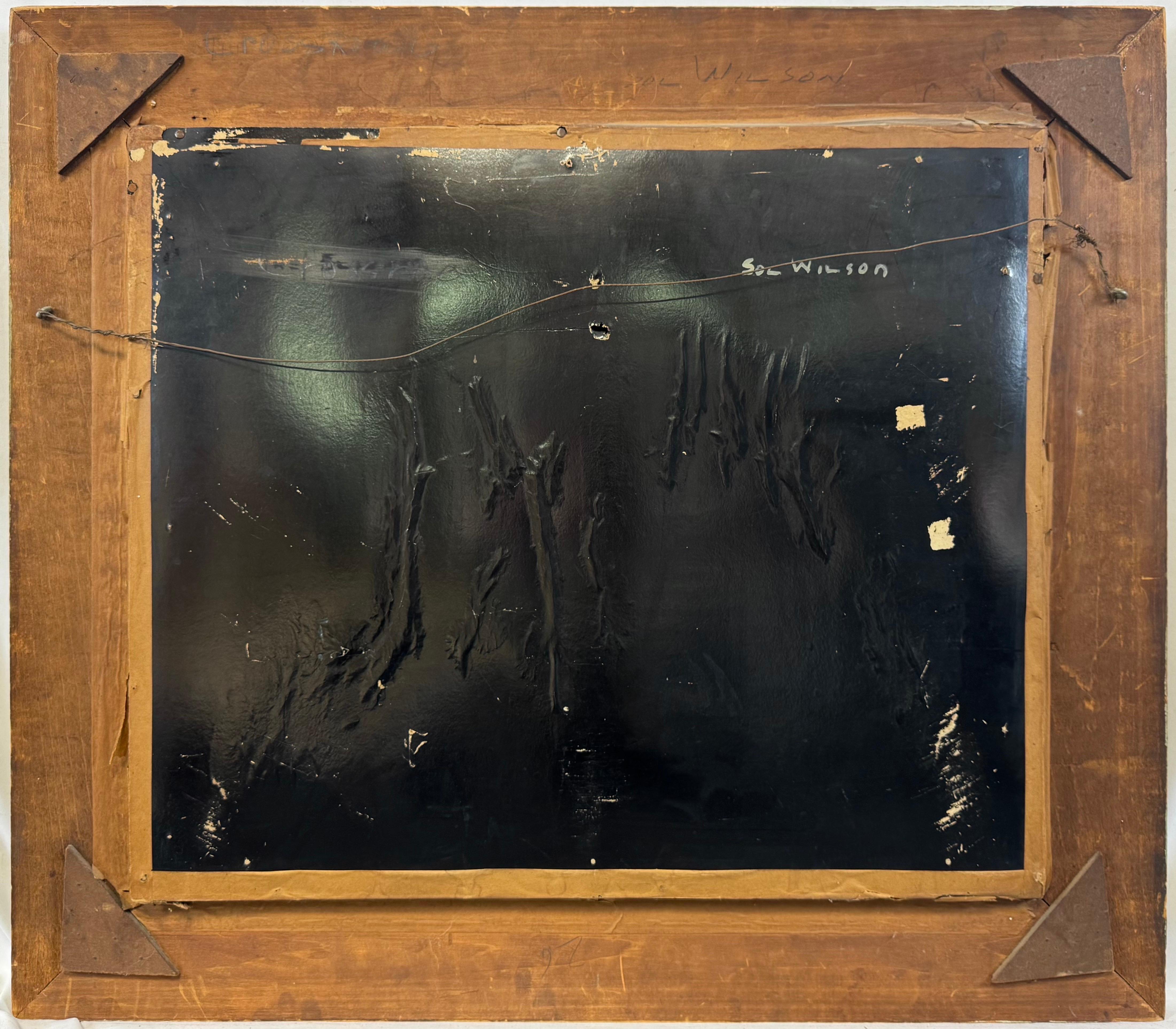 “Crossroads, c. 1940” WPA Polish-American Expressionist Modernist Oil Signed in vendita 5