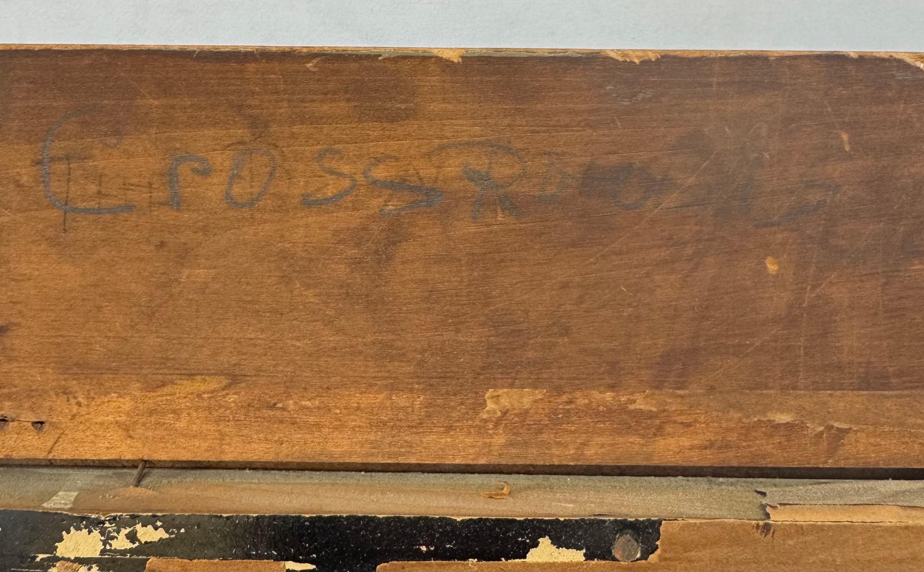 “Crossroads, c. 1940” WPA Polish-American Expressionist Modernist Oil Signed in vendita 7