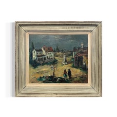 "Incrocio, c. 1940" WPA Espressionista polacco-americano Modernista Olio firmato