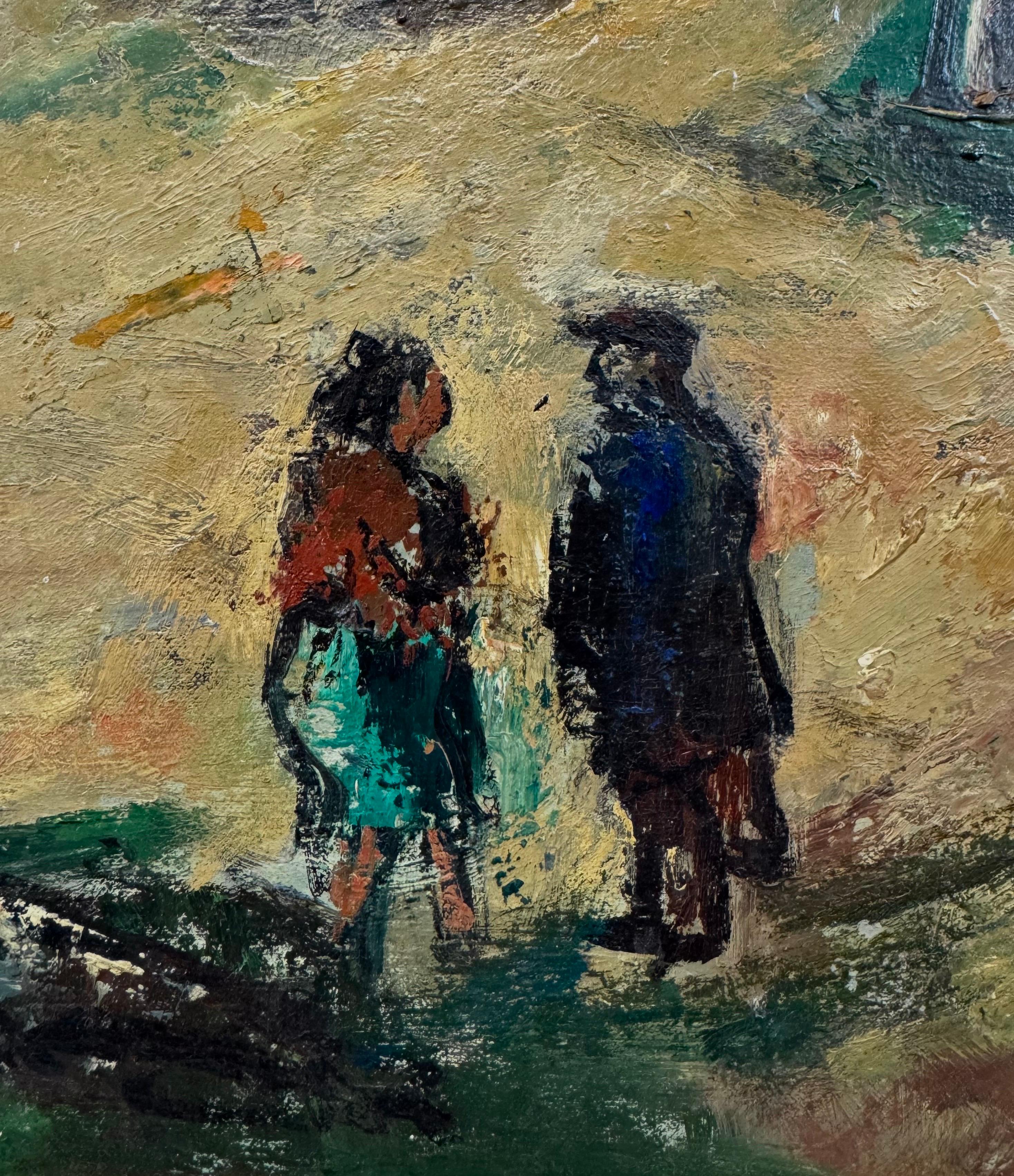 “Crossroads, c. 1940” WPA Polish-American Expressionist Modernist Oil Signed in vendita 1