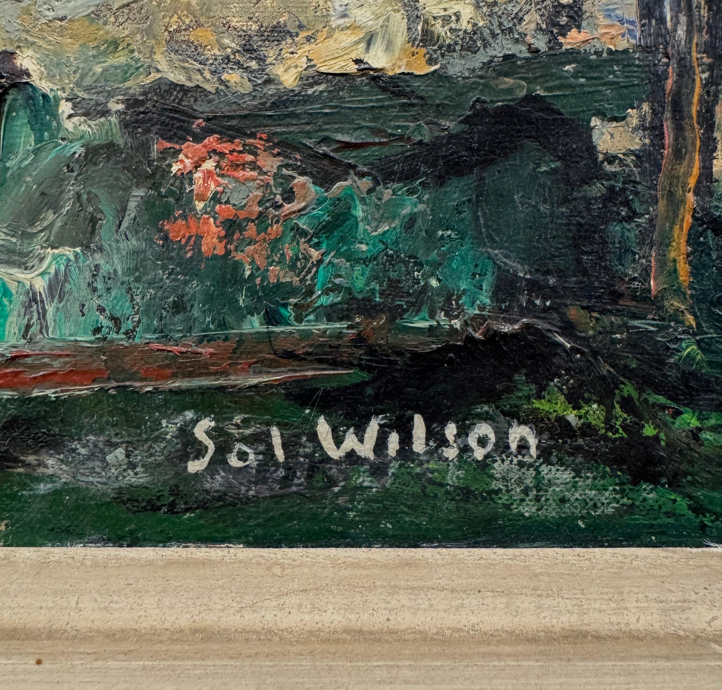 “Crossroads, c. 1940” WPA Polish-American Expressionist Modernist Oil Signed in vendita 4