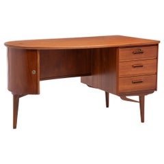 Sola Møbelfabrikk Norway Organic Writing Desk Teak Danish 1960s Kai Kristiansen