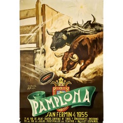 1955 Original lithograph poster from for the San Fermin festival