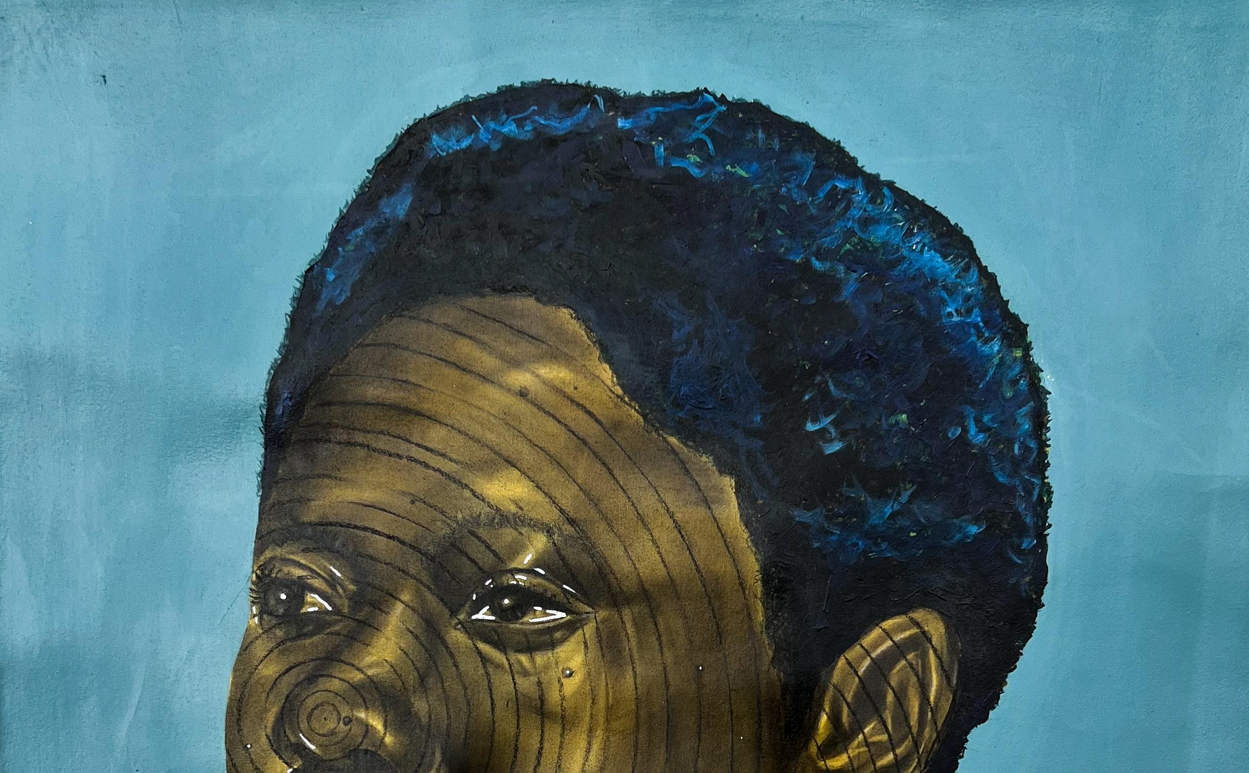 Mirada silenciosa -Siglo XXI, Contemporáneo, Figurativo, Retrato, África, Mujer - Painting de Sola Ojo