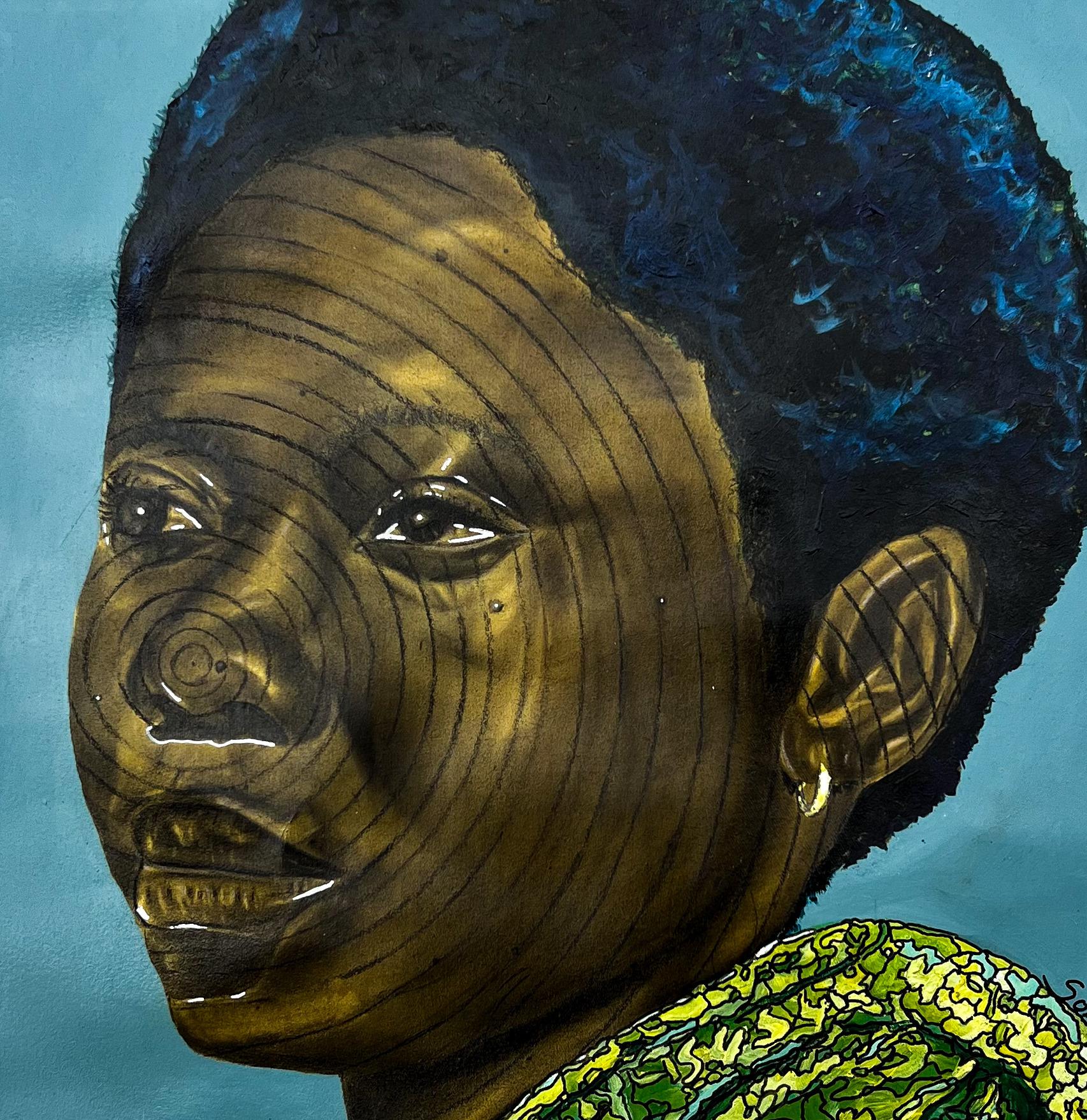 Procedimiento de envío
Se envía en un tubo bien protegido desde Nigeria
Esta obra es única, no se trata de una impresión ni de otro tipo de copia.
Acompañado de un Certificado de Autenticidad.

Sobre el artista
Sola Ojo es una visionaria artista de