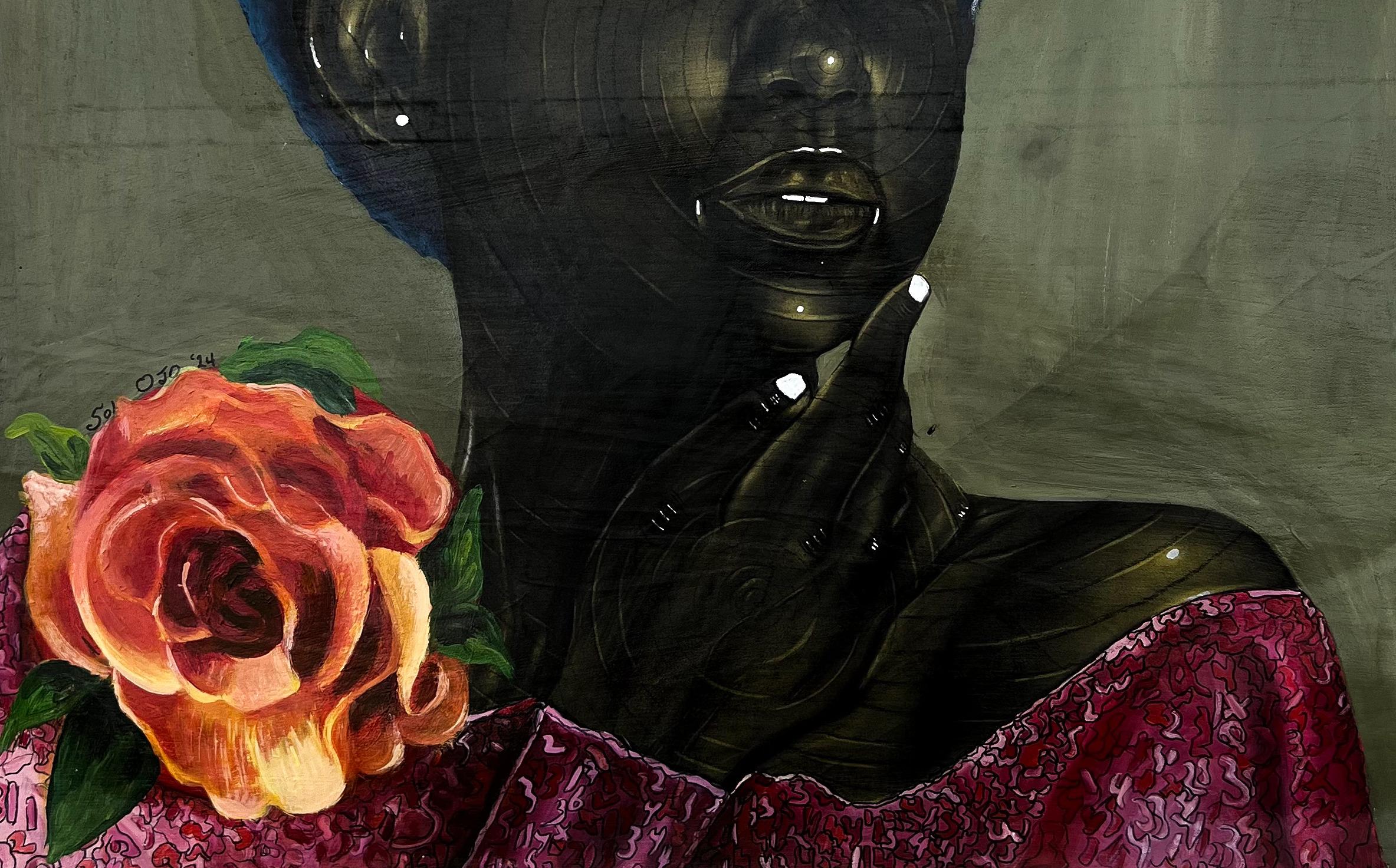 Alma Adornada -Siglo XXI, Contemporáneo, Figurativo, Retrato, África, Mujer - Figurative Painting Negro de Sola Ojo