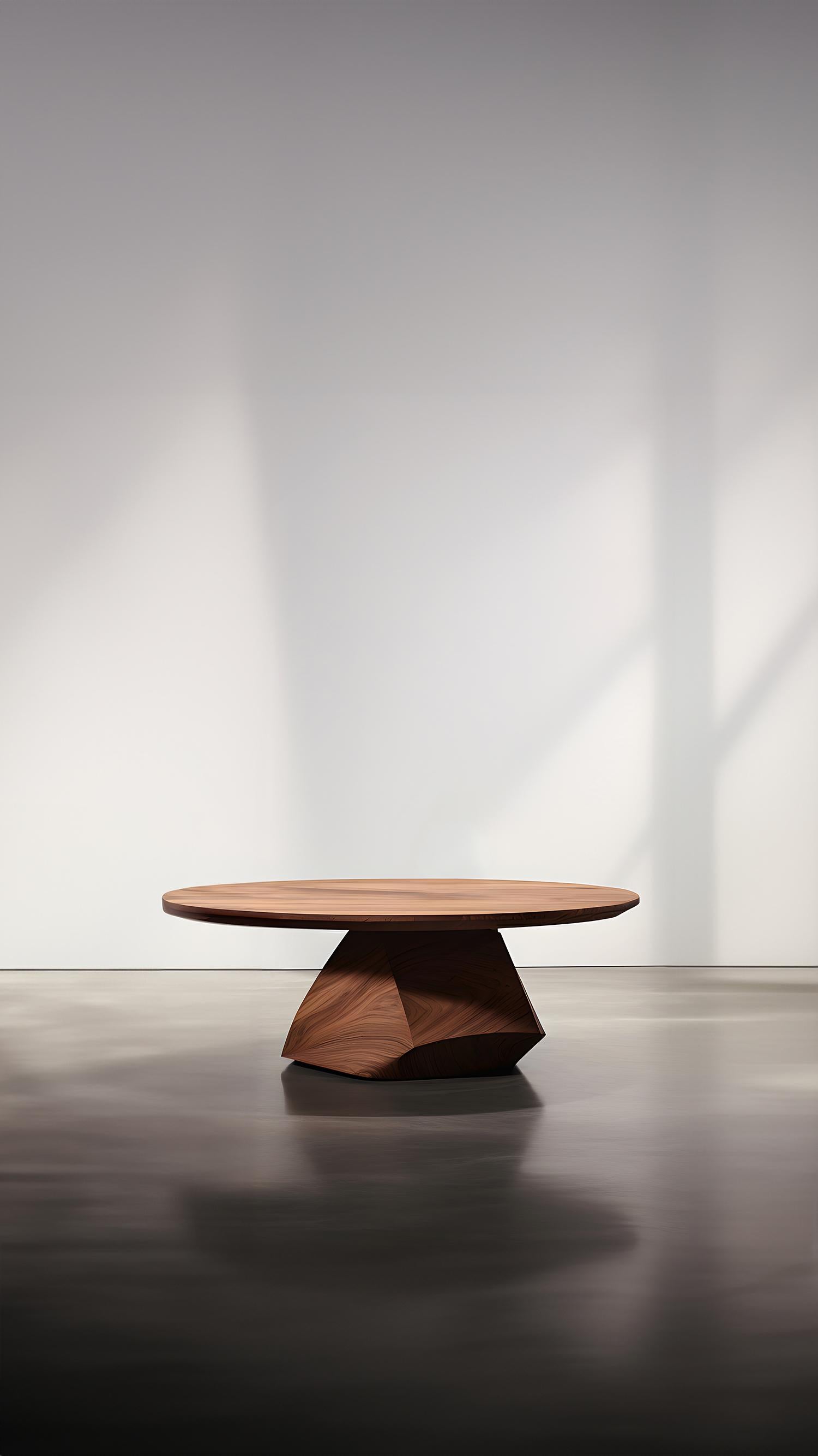 Solace 29: Solid Wood Artisan Coffee Table with Unique Textured Finish In New Condition For Sale In Estado de Mexico CP, Estado de Mexico