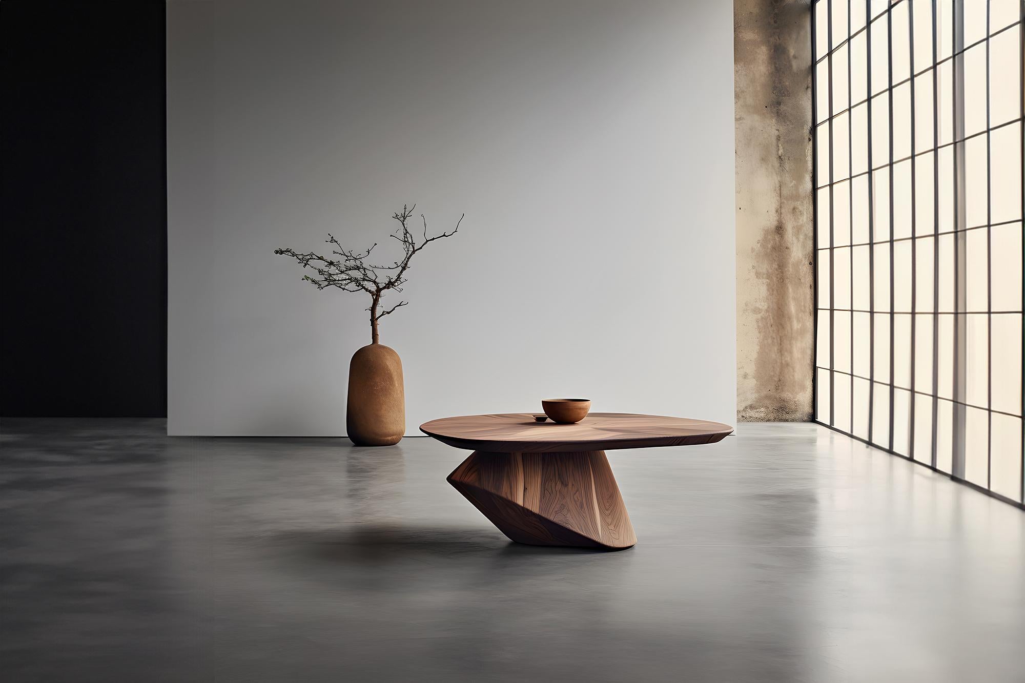 Mexican Solace 36: Solid Wood Handmade Table, A Tribute to Modern Design For Sale