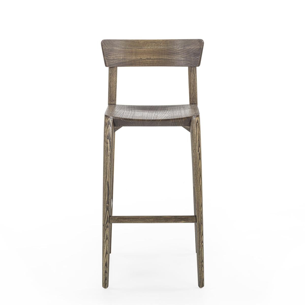 Bar Stool Solace Ash with all structure in solid
ash wood. The wood grain varies from piece 
to piece, each piece is unique in solid ash.
With natural pine extract wax treatment.