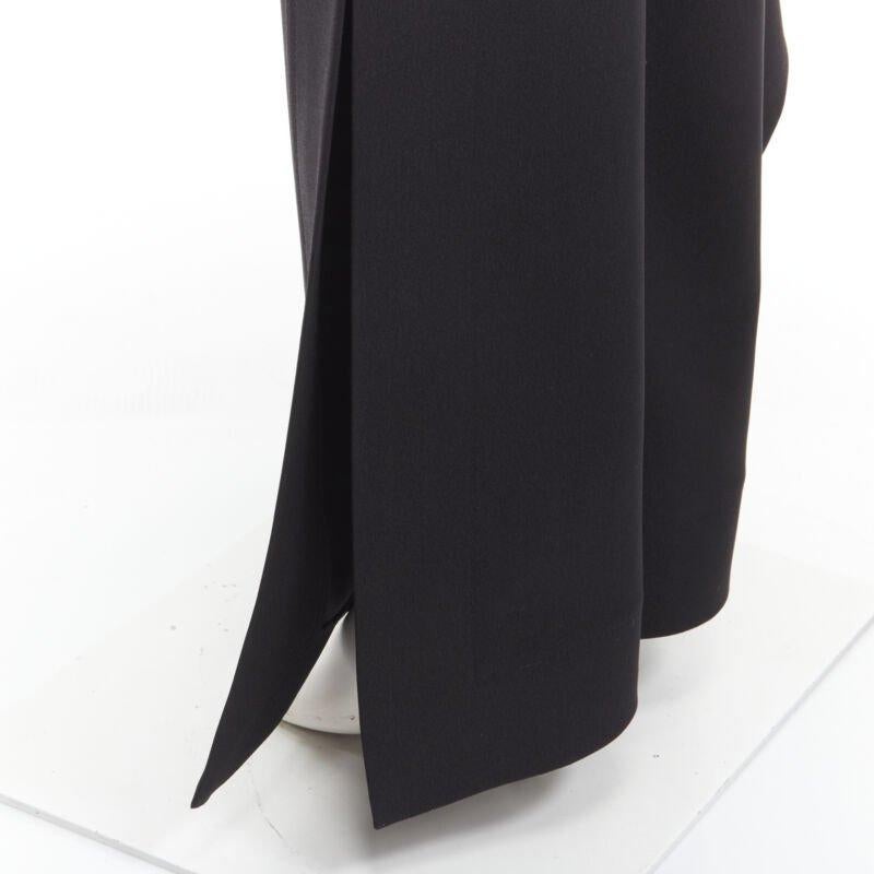 SOLACE black cascade ruffle draped flared trousers pants UK10 US6 M For Sale 3