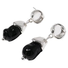 Solace Tropfenohrringe aus 925 Sterling mit klaren und schwarzen Steinen von CLED