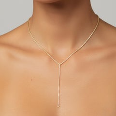 Solace Lariat 14K (or 18k upon request) Yellow Gold Diamond Necklace