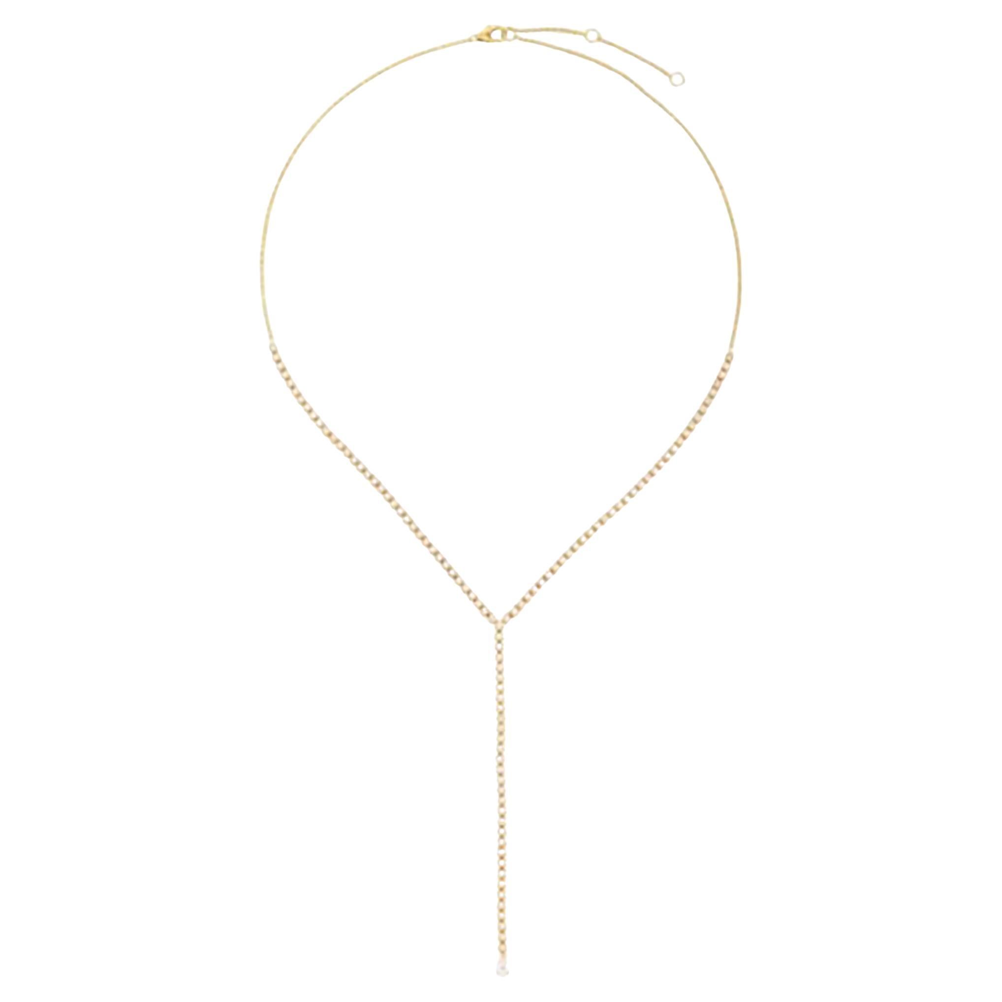 Solace Lariat 14K (or 18k upon request) Yellow Gold Diamond Necklace
