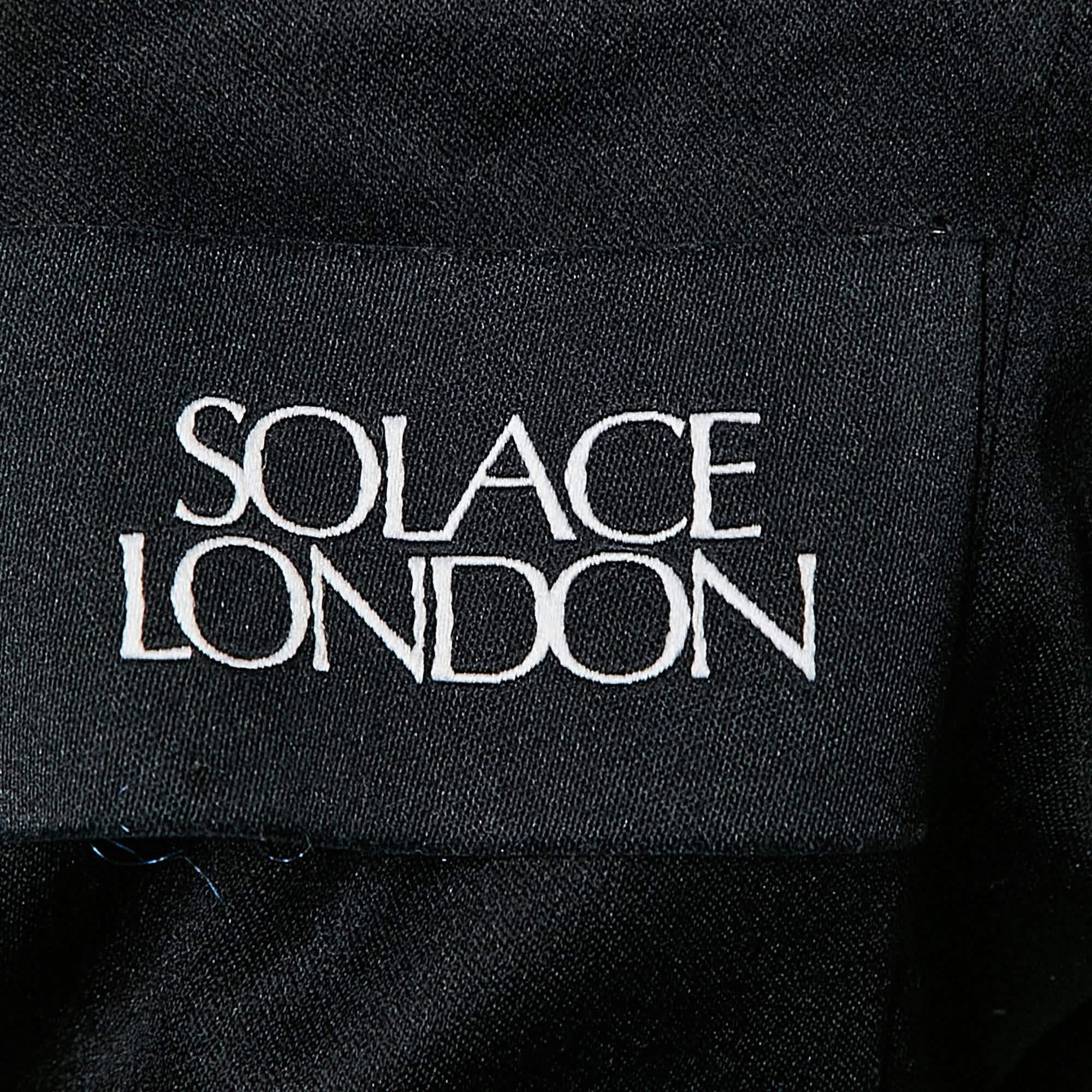  Solace London Noir Crêpe The Anelli Combinaison sans bretelles M Pour femmes 