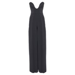 Solace London Black Crepe The Anelli Strapless Jumpsuit XS