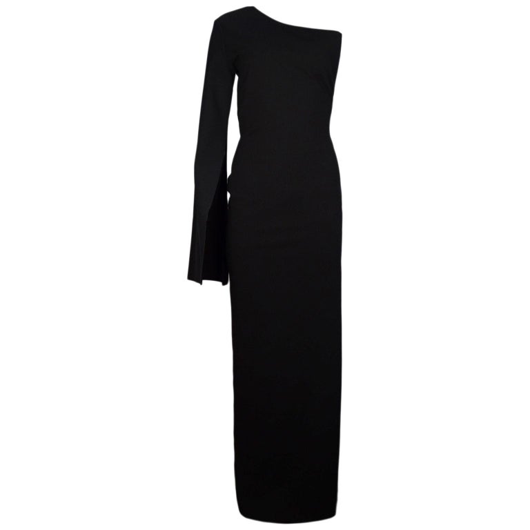 Solace London Black Ysabel One-Shoulder Maxi Dress NWT sz 6 For Sale at ...