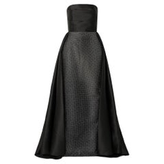 Solace London Crystal-Embellished Strapless Gown