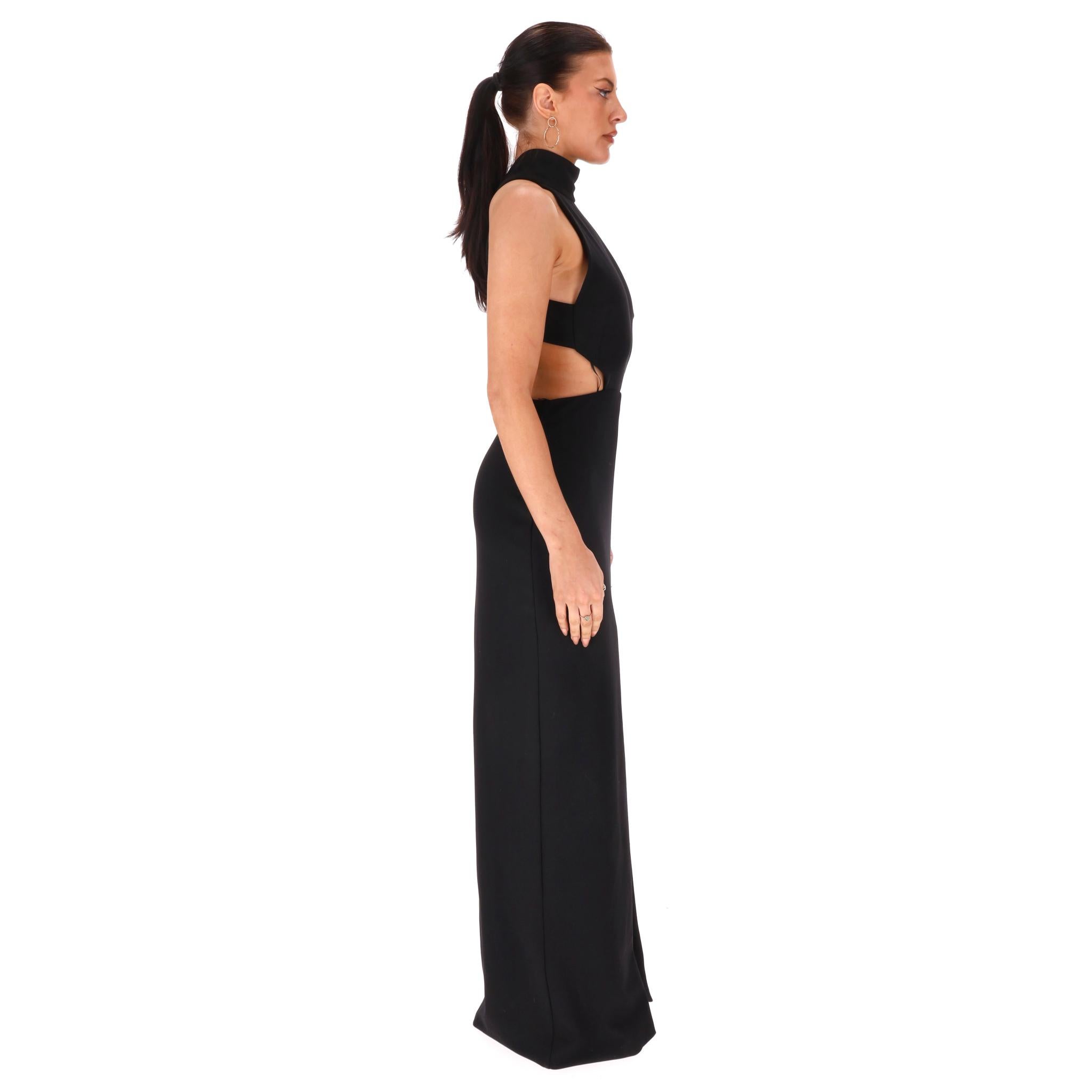 Noir Solace London Robe/robe dos nu à col ouvert en vente