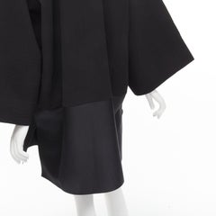SOLACE LONDON Lulu black structural contrasting pleat satin hem boxy dress UK8 S