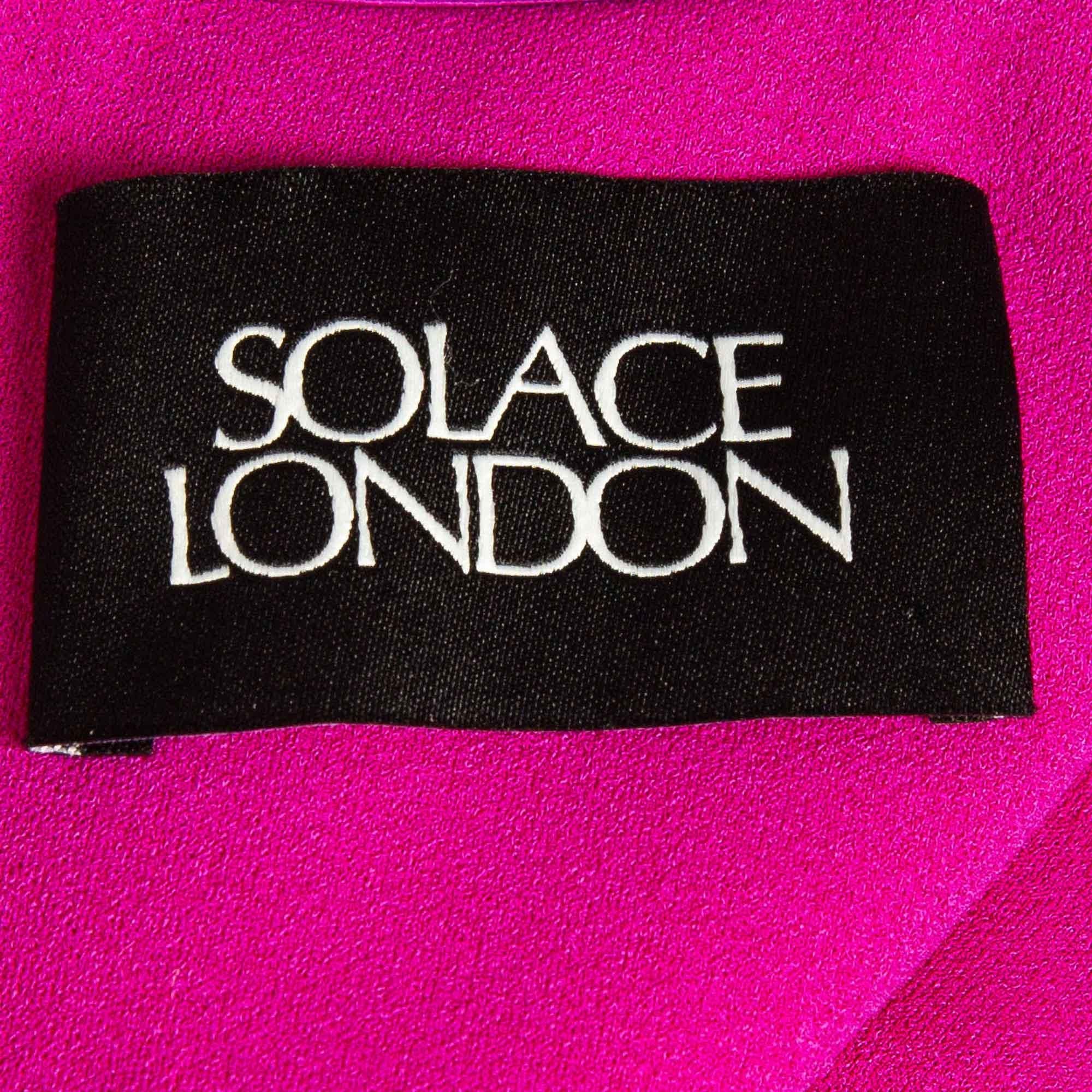 Women's Solace London Pink Crepe Maxi Dress S