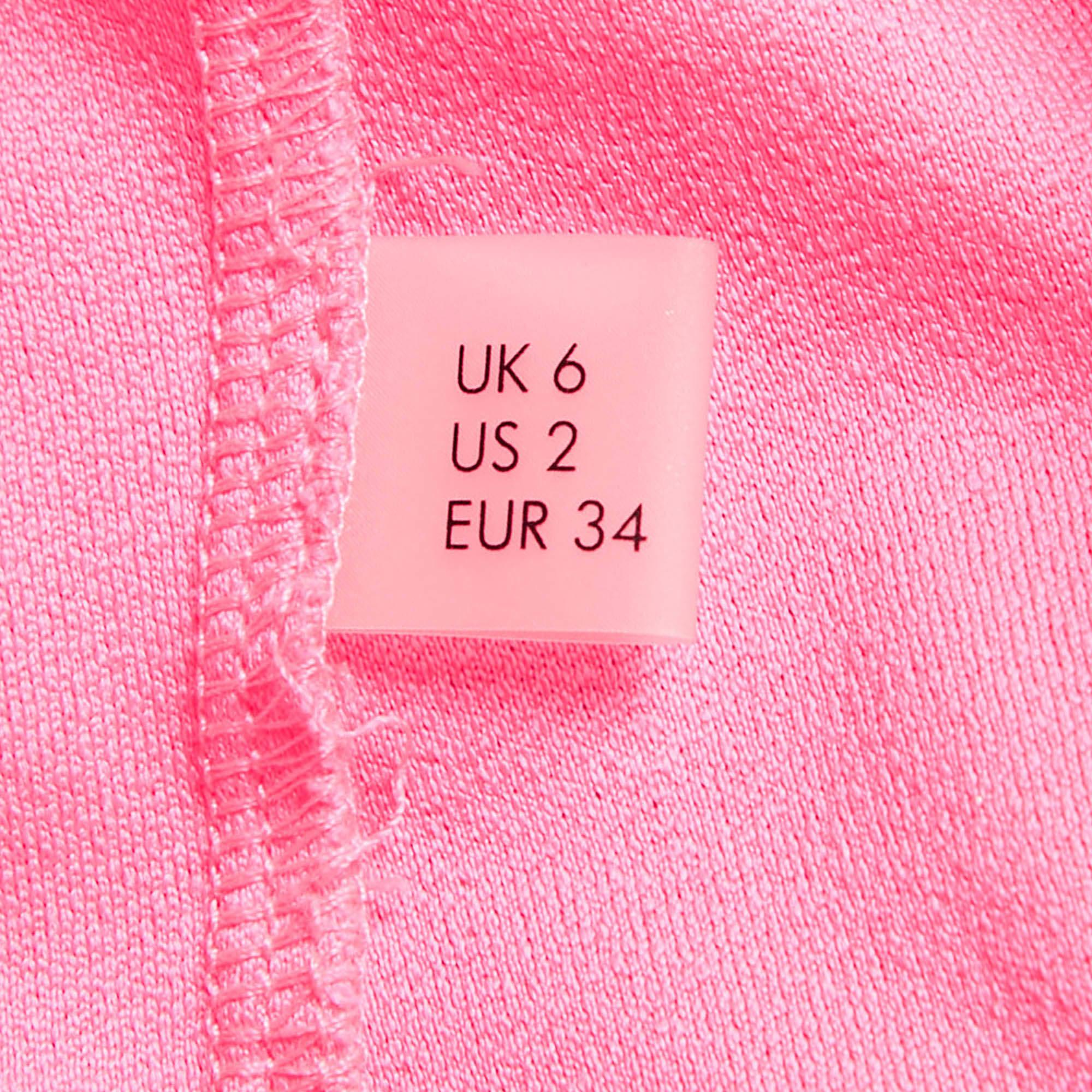 Solace London Pink Jersey Draped Lorena Midi Dress S 1