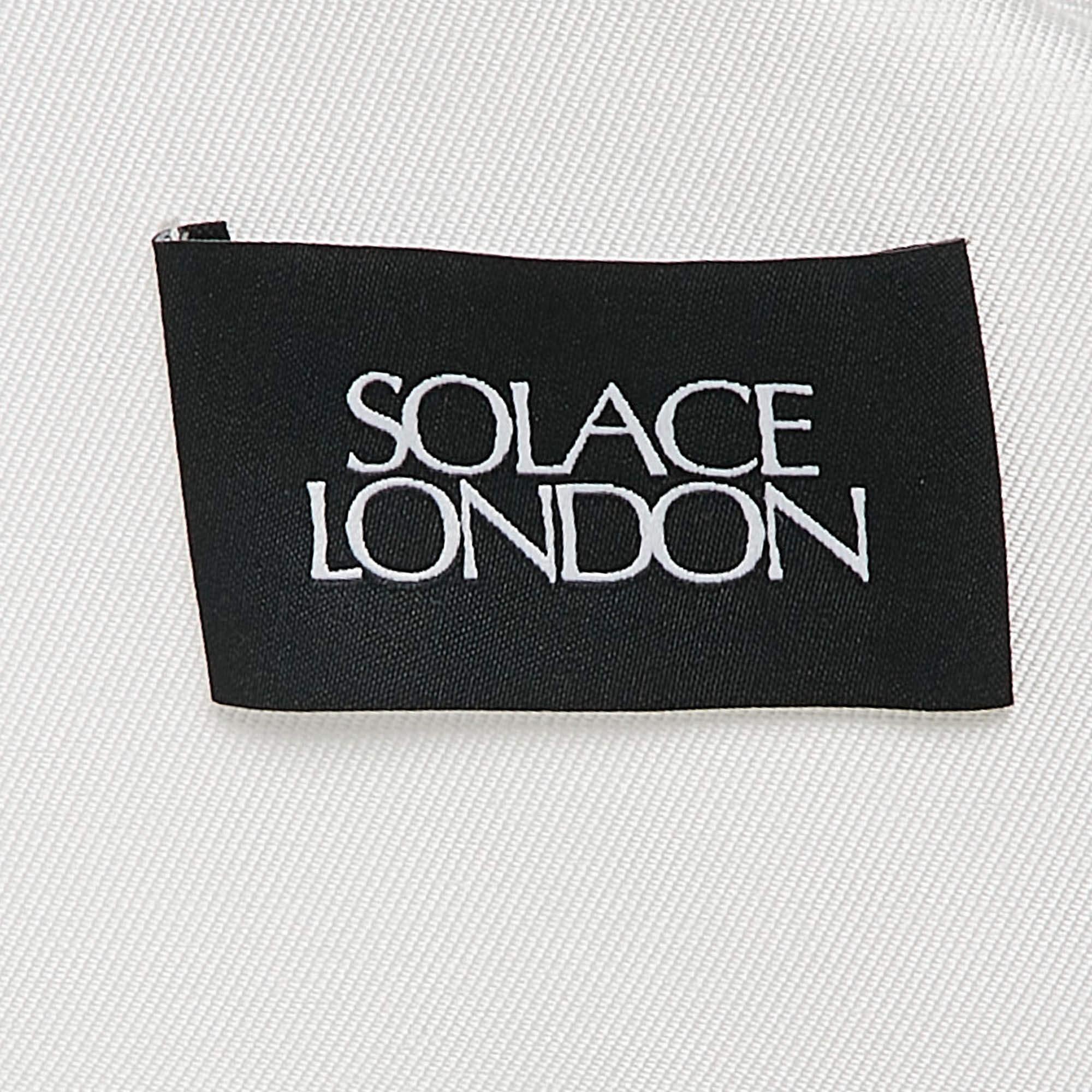 Solace London White Crepe One-Shoulder Puff Sleeve Hayes Mini Dress S In condizioni ottime a Dubai, Al Qouz 2
