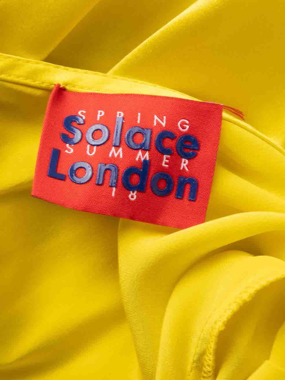 Solace London - Haut asymétrique en soie jaune, taille S 3