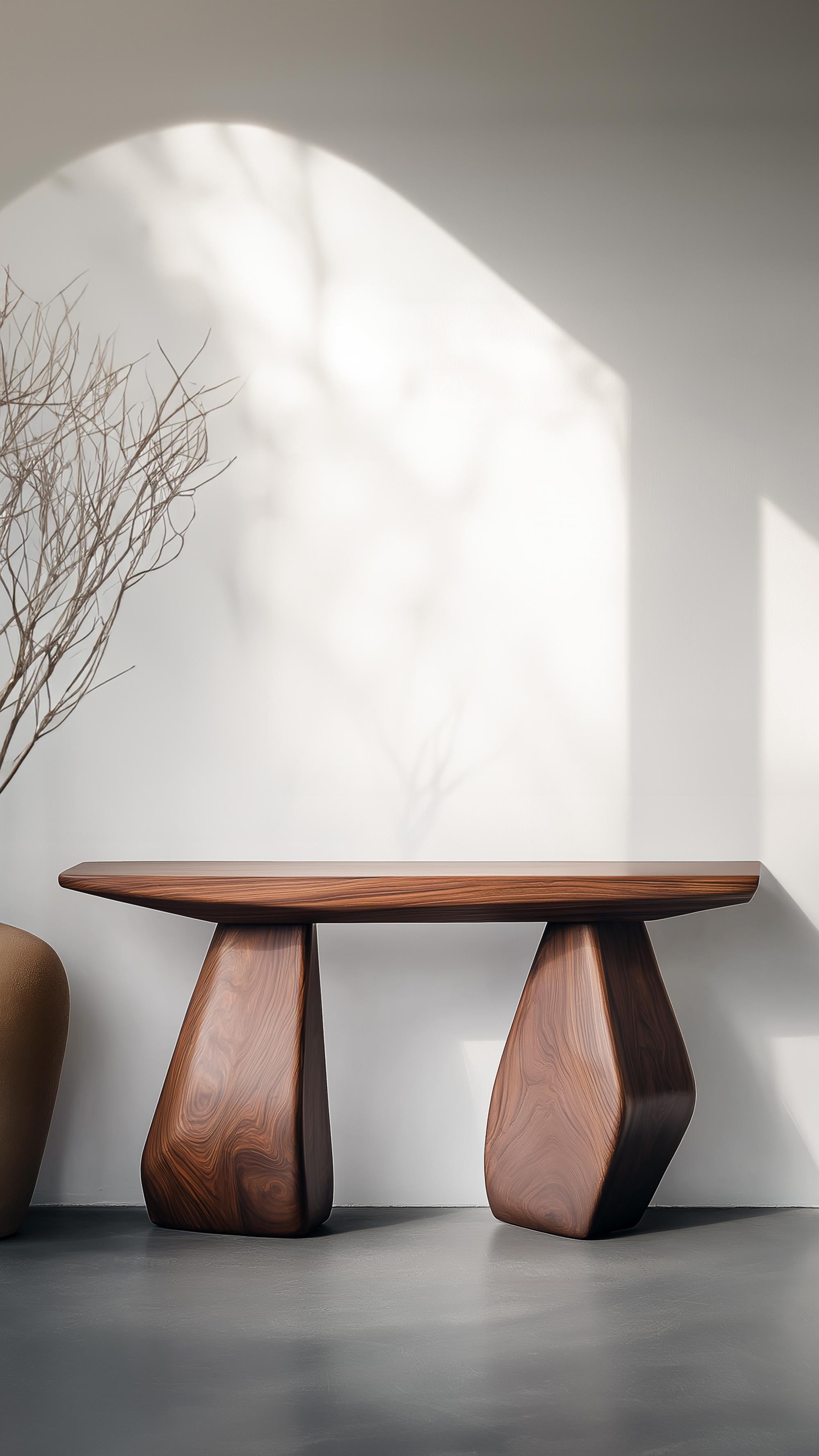 Brutalisme Table console Solace No10 - Sculpture en bois à arêtes douces, Design by Joel Escalona en vente