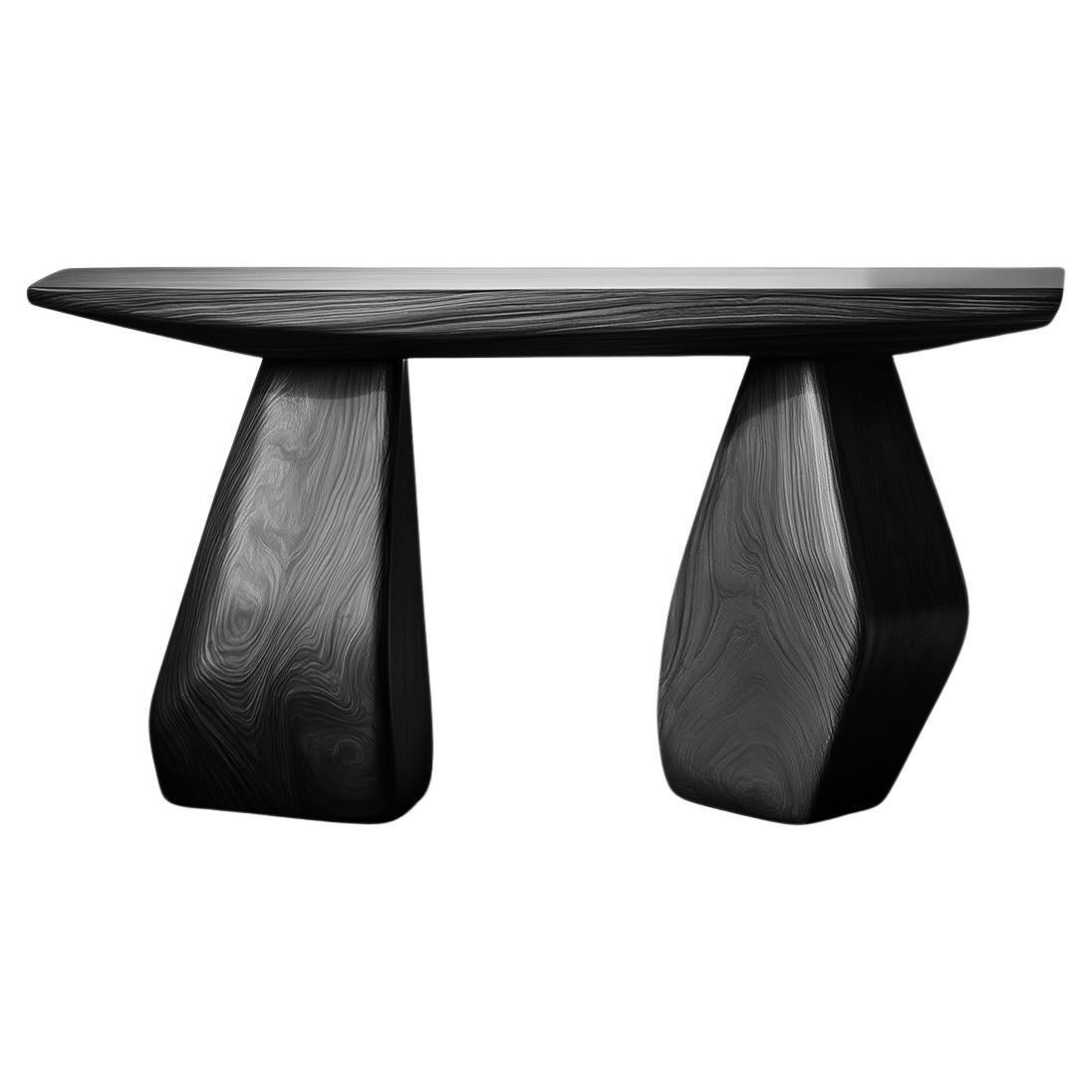 Mesa consola Solace No10 - Escultura de madera de cantos suaves, diseño de Joel Escalona