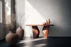 Solace No14 Console Table – Curved and Carved Wood Legs, by NONO