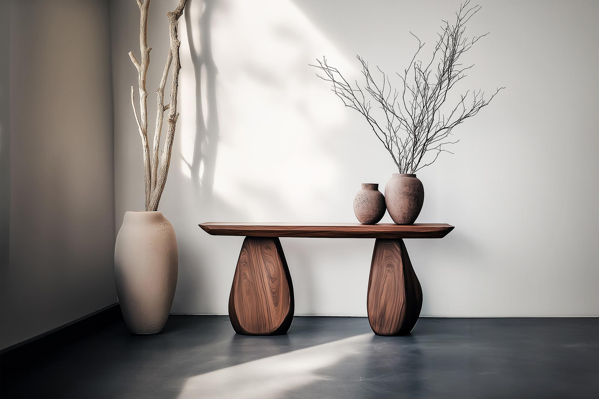 Mesa de recibidor Solace No17 - Forma de objeto de arte en madera, de NONO
—————————————————————
Serie de mesas consola Solace
 Diseño de Joel Escalona
La serie de consolas Solace, diseñada por Joel Escalona, encarna una tranquila sensación de