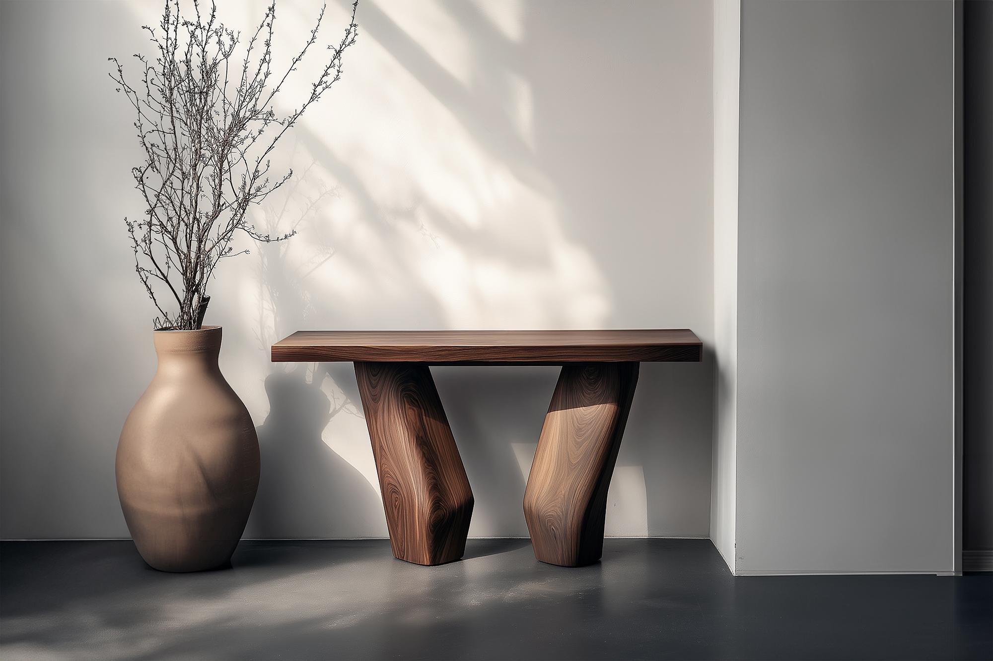 Brutalist Solace No2 Entry Table in Solid Wood with Fluid Legs, by NONO For Sale